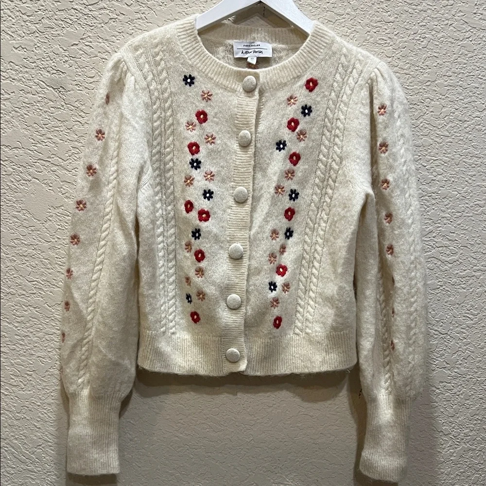 & Other Stories cardigan with embroidered flowers - Picture 1 of 5